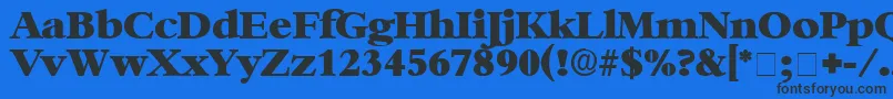 Шрифт IngenueDisplaySsi – чёрные шрифты на синем фоне