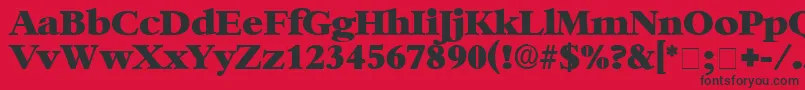 Шрифт IngenueDisplaySsi – чёрные шрифты на красном фоне
