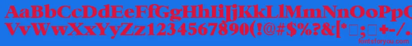 IngenueDisplaySsi Font – Red Fonts on Blue Background