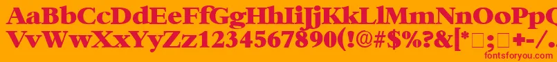 IngenueDisplaySsi Font – Red Fonts on Orange Background