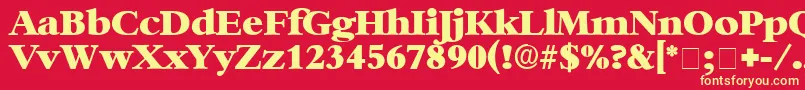 フォントIngenueDisplaySsi – 黄色の文字、赤い背景