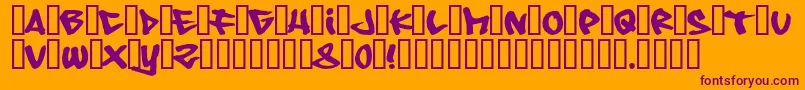 08Underground-Schriftart – Violette Schriften auf orangefarbenem Hintergrund