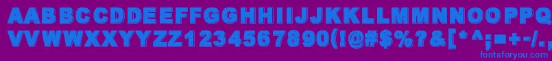 WalkWithMeNow-Schriftart – Blaue Schriften auf violettem Hintergrund