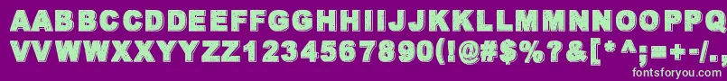 フォントWalkWithMeNow – 紫の背景に緑のフォント