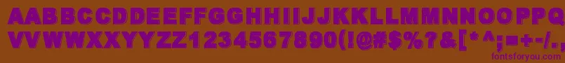 フォントWalkWithMeNow – 紫色のフォント、茶色の背景