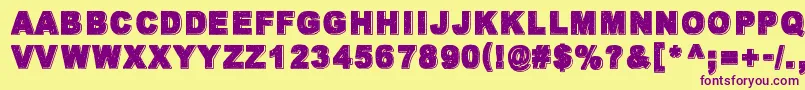 Шрифт WalkWithMeNow – фиолетовые шрифты на жёлтом фоне