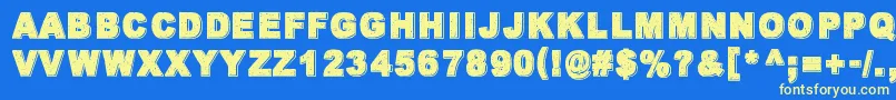 Шрифт WalkWithMeNow – жёлтые шрифты на синем фоне