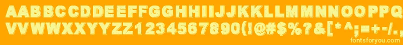WalkWithMeNow-Schriftart – Gelbe Schriften auf orangefarbenem Hintergrund