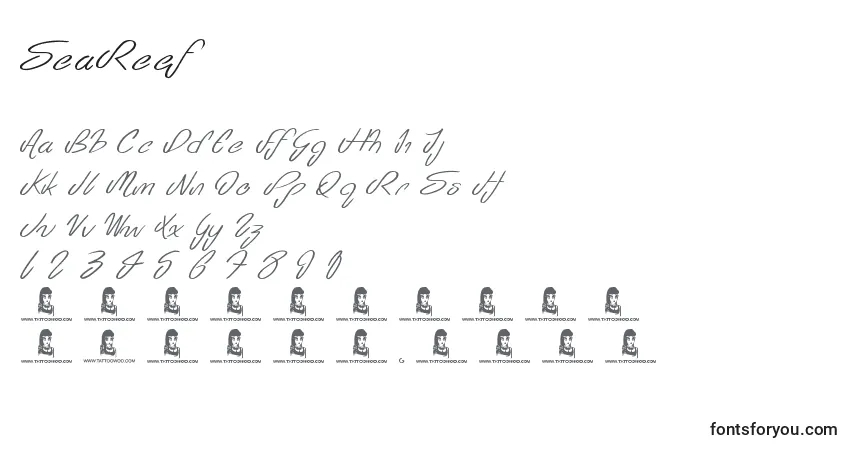 Czcionka SeaReef – alfabet, cyfry, specjalne znaki
