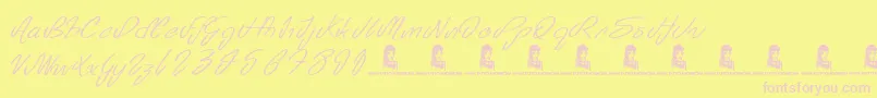 SeaReef Font – Pink Fonts on Yellow Background