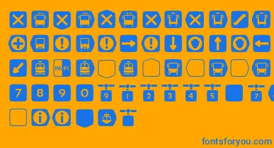Metrofont font – Blue Fonts On Orange Background