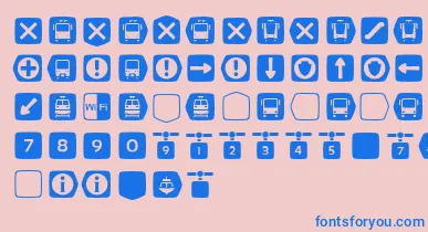 Metrofont font – Blue Fonts On Pink Background