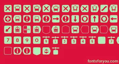 Metrofont font – Green Fonts On Red Background