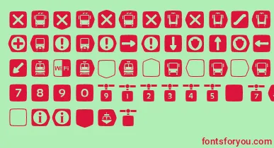 Metrofont font – Red Fonts On Green Background