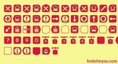 Metrofont font – Red Fonts On Yellow Background