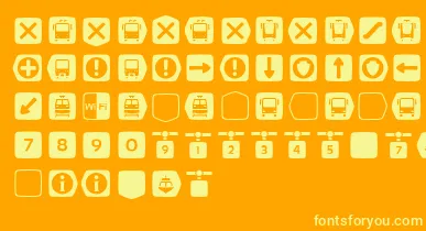 Metrofont font – Yellow Fonts On an Orange Background