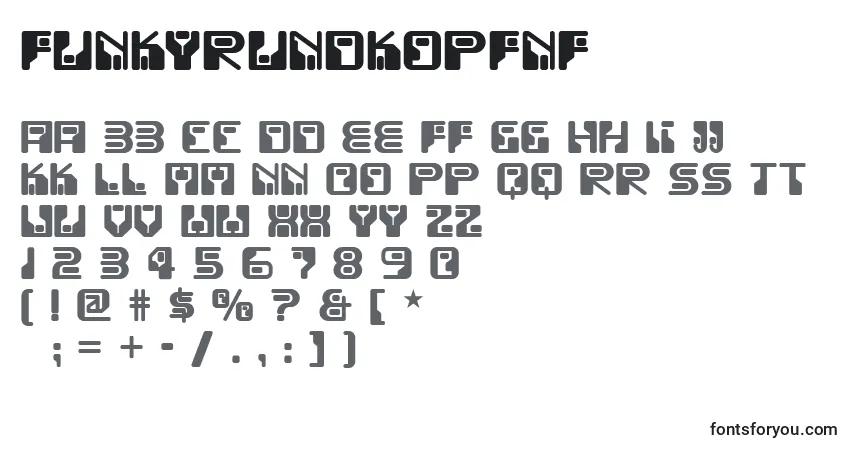 A fonte Funkyrundkopfnf – alfabeto, números, caracteres especiais