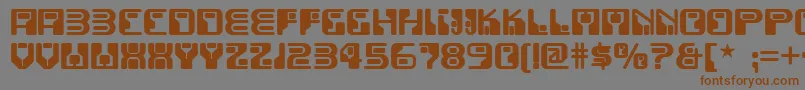 Funkyrundkopfnf Font – Brown Fonts on Gray Background