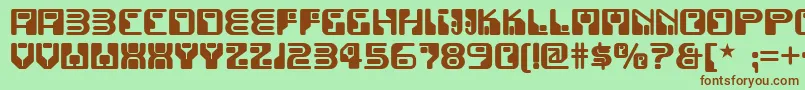 Funkyrundkopfnf Font – Brown Fonts on Green Background