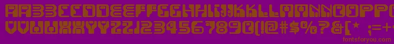 Funkyrundkopfnf Font – Brown Fonts on Purple Background