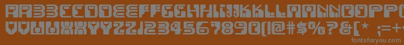 フォントFunkyrundkopfnf – 茶色の背景に灰色の文字