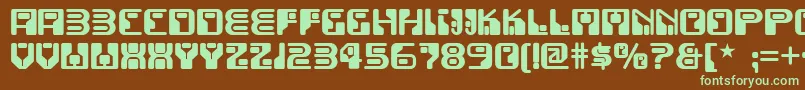 Funkyrundkopfnf Font – Green Fonts on Brown Background