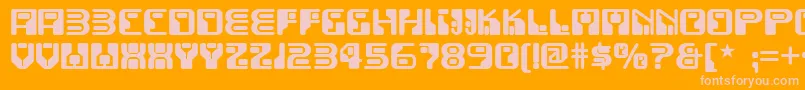 Funkyrundkopfnf Font – Pink Fonts on Orange Background