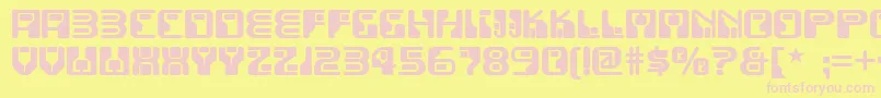 Funkyrundkopfnf-fontti – vaaleanpunaiset fontit keltaisella taustalla
