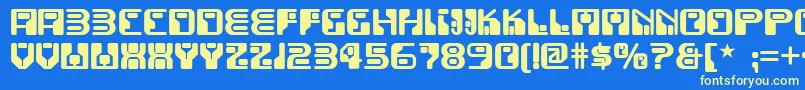 Funkyrundkopfnf Font – Yellow Fonts on Blue Background