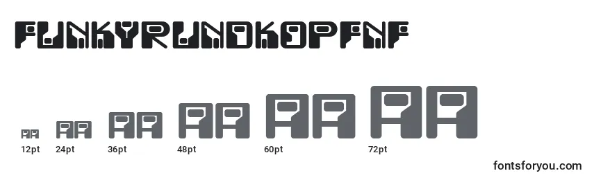 Размеры шрифта Funkyrundkopfnf