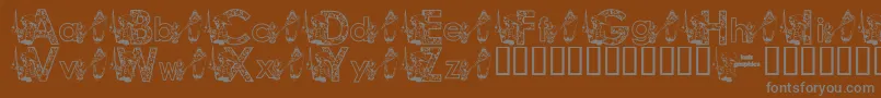 KgFisherman-Schriftart – Graue Schriften auf braunem Hintergrund