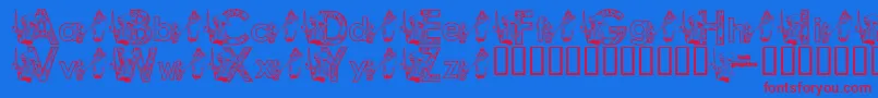 Шрифт KgFisherman – красные шрифты на синем фоне