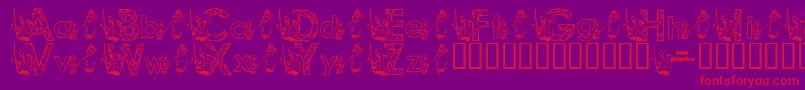 Czcionka KgFisherman – czerwone czcionki na fioletowym tle