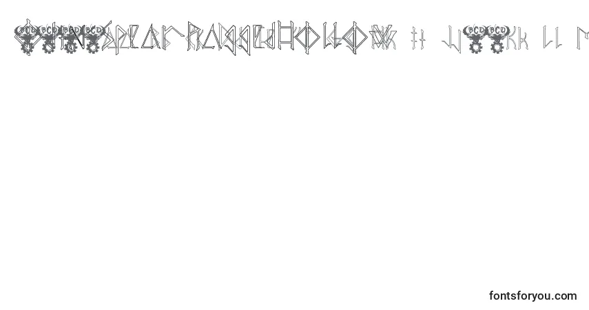 Czcionka OdinsSpearRaggedHollow – alfabet, cyfry, specjalne znaki