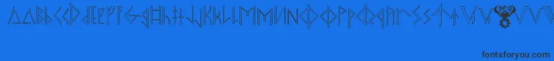 fuente OdinsSpearRaggedHollow – Fuentes Negras Sobre Fondo Azul