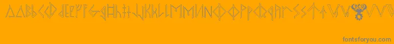 OdinsSpearRaggedHollow Font – Gray Fonts on Orange Background