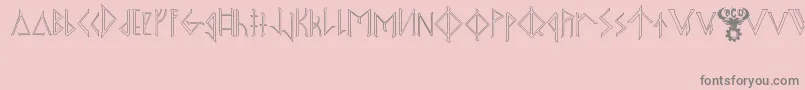 OdinsSpearRaggedHollow Font – Gray Fonts on Pink Background