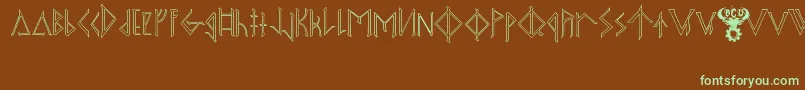 fuente OdinsSpearRaggedHollow – Fuentes Verdes Sobre Fondo Marrón