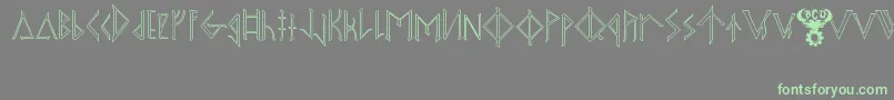 OdinsSpearRaggedHollow-Schriftart – Grüne Schriften auf grauem Hintergrund