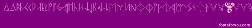 OdinsSpearRaggedHollow Font – Pink Fonts on Purple Background