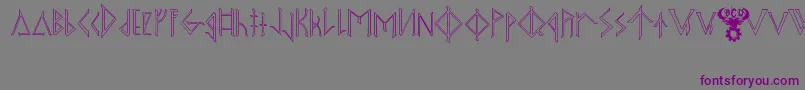 Шрифт OdinsSpearRaggedHollow – фиолетовые шрифты на сером фоне