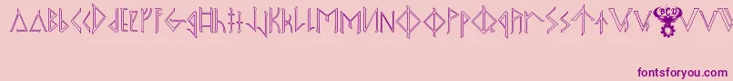 OdinsSpearRaggedHollow Font – Purple Fonts on Pink Background