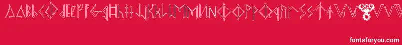 OdinsSpearRaggedHollow Font – White Fonts on Red Background