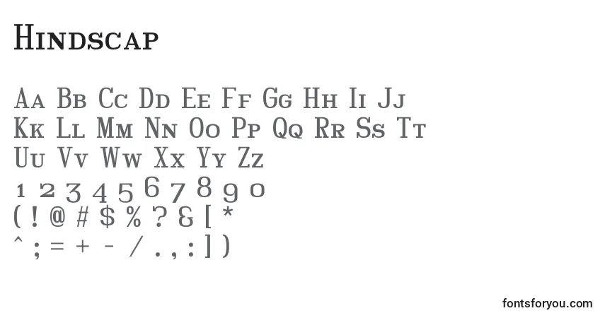 A fonte Hindscap – alfabeto, números, caracteres especiais
