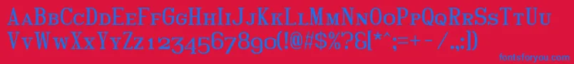 Hindscap-Schriftart – Blaue Schriften auf rotem Hintergrund
