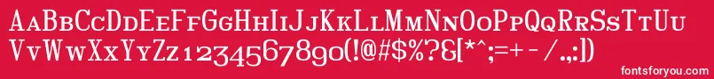 Hindscap-fontti – valkoiset fontit punaisella taustalla