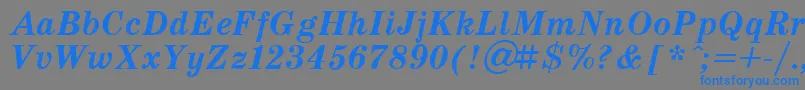 SchoolBoldItalic.001.001 Font – Blue Fonts on Gray Background