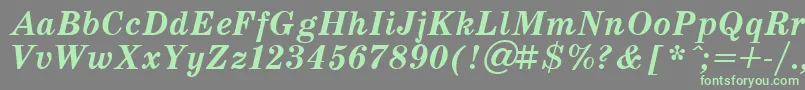 SchoolBoldItalic.001.001 Font – Green Fonts on Gray Background