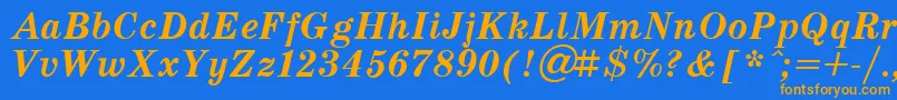 SchoolBoldItalic.001.001 Font – Orange Fonts on Blue Background