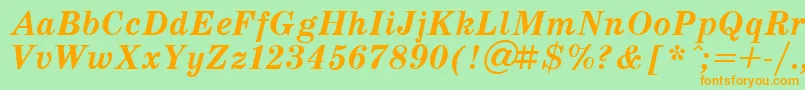 SchoolBoldItalic.001.001 Font – Orange Fonts on Green Background